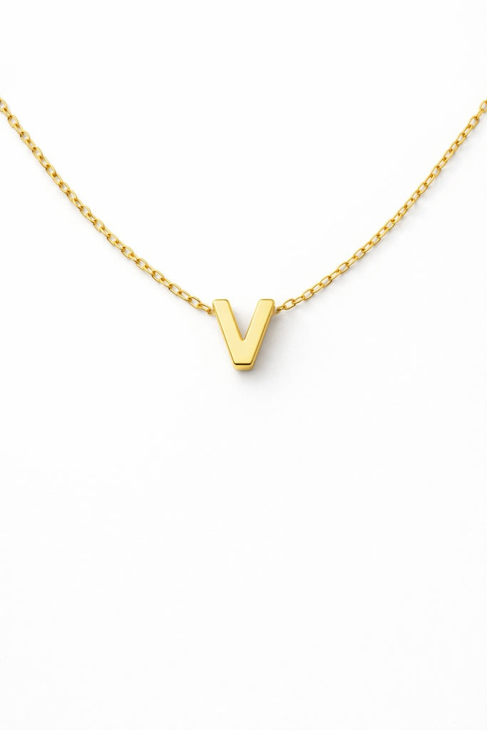 10KT CHAIN WITH LETTER "V" PENDANT Size 18 Weigth 1.32GRS