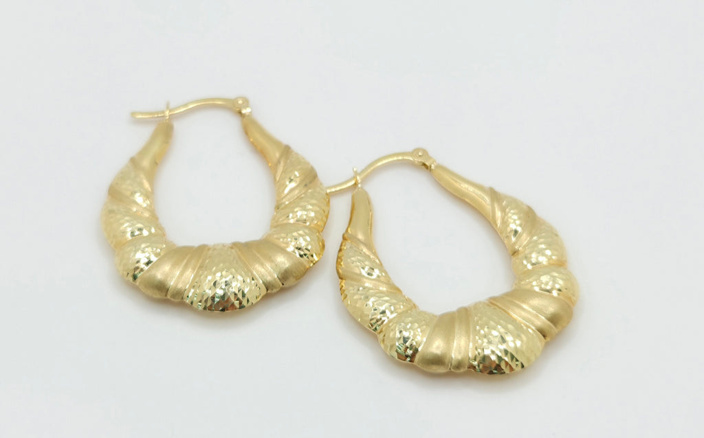 10KT VINTAGE DOORKNOCKER STYLE HOOPS EARRINGS Weight 4GR
