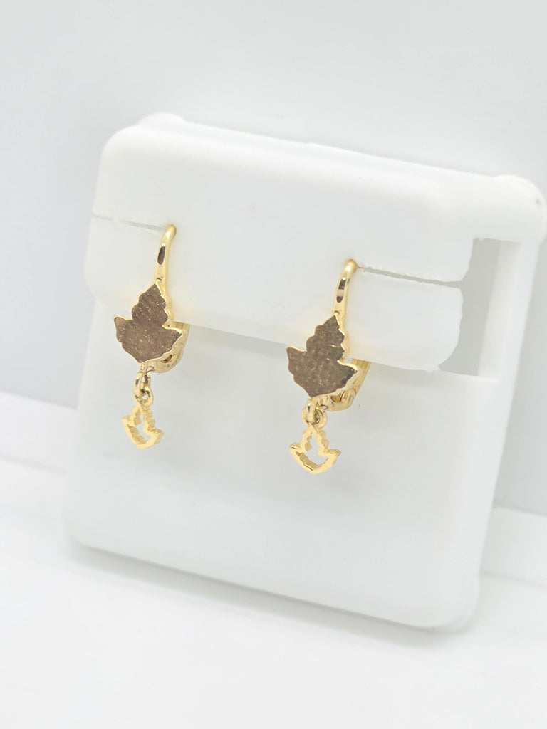 10KT MAPLE LEAF EARRINGS