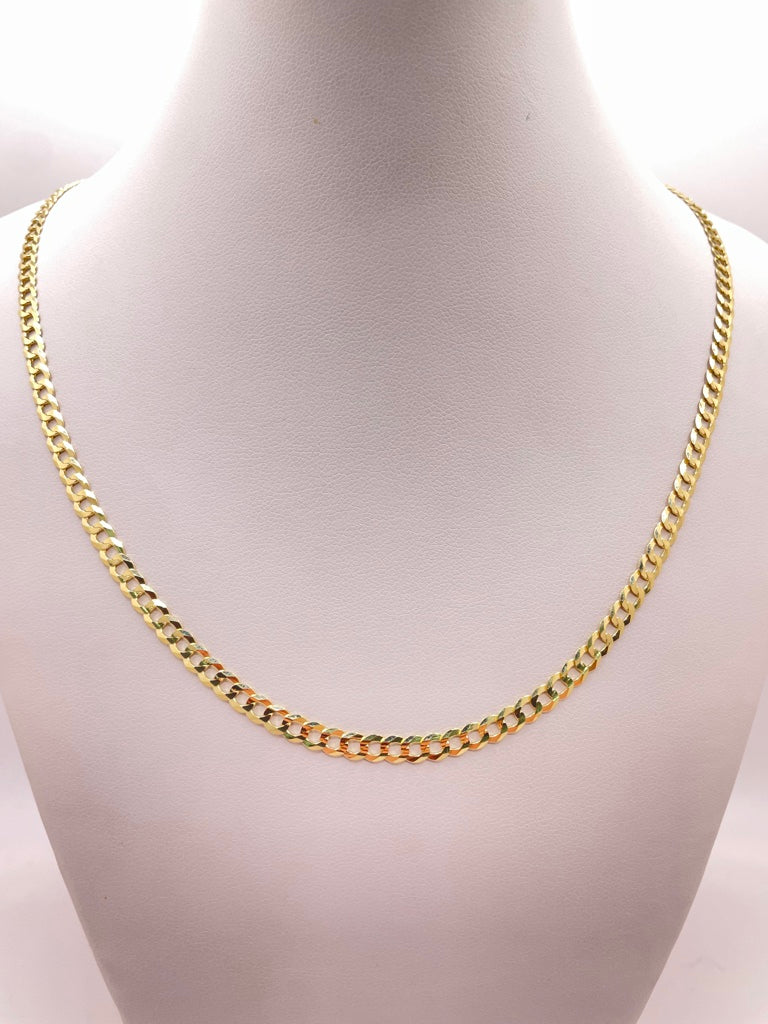 10KT CUBAN CURB FLAT CHAIN Size 24INCH 3MM Weight 4.77GR