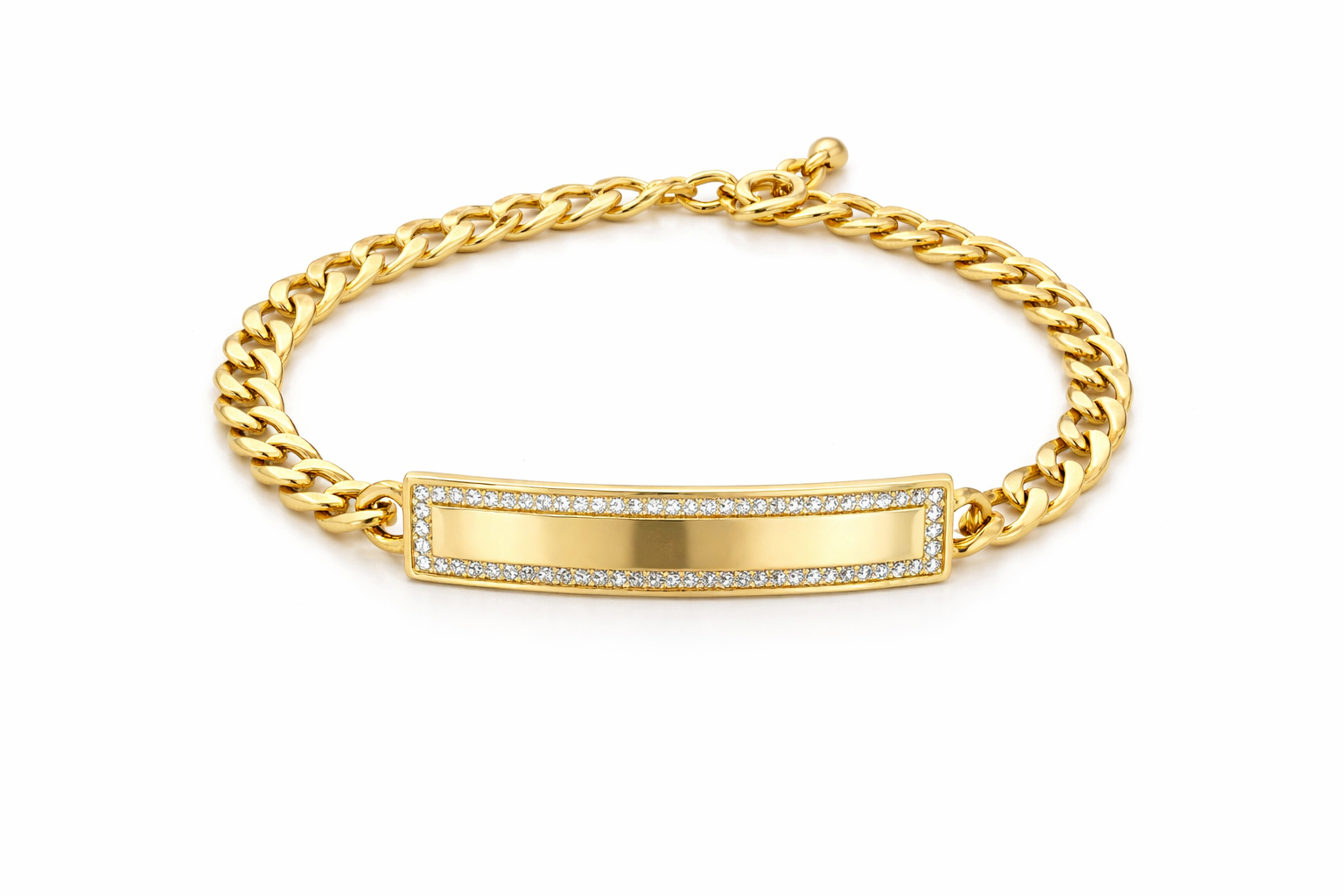 10KT ID BRACELET Size 7.5 INCHES 6MM Weigth 6.8 GR