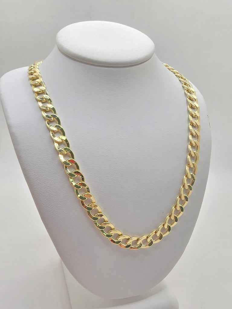 10KT HOLLOW CUBAN CURB FLAT CHAIN Size 20INCH 6.5MM Weight 13.4GR
