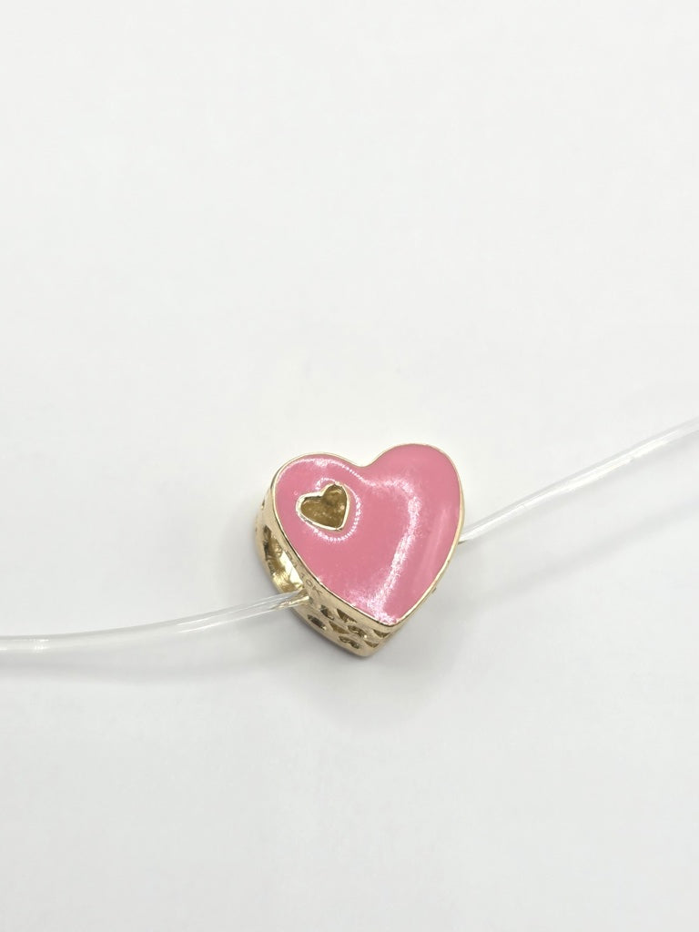 10KT PINK HEART CHARM Size  Weigth 1.9GR