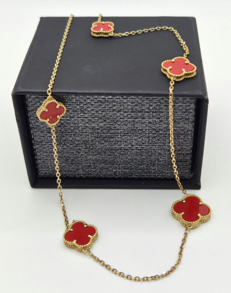 10KT MEDIUM RED CLOVER CHAIN Size 18INCH MEDIUM Weight 5.6GR