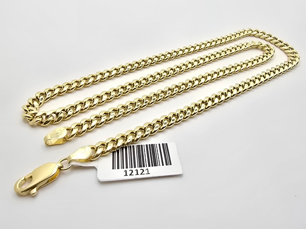 10KT SEMISOLID MIAMI CUBAN CHAIN  Size 20INCH 5MM Weight 11GR.