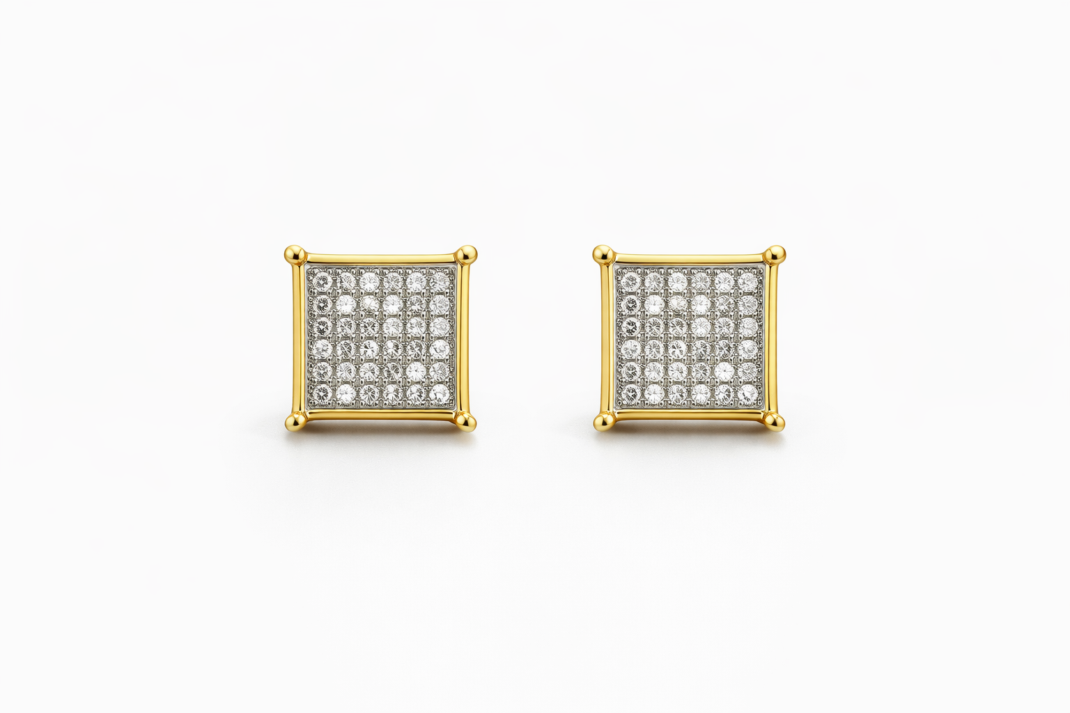 10KT SQUARE DIAMOND  EARRINGS