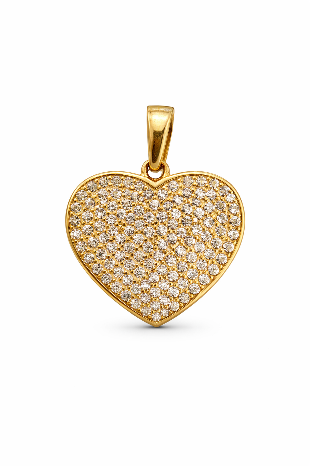 14KT CZ HEART PENDANT Size MEDIUM Weigth 1.7GR