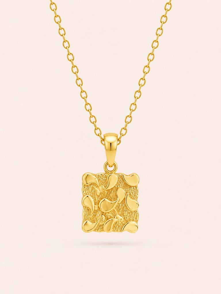 10KT SMALL SQUARE NUGGET PENDANT  Weigth 1GR