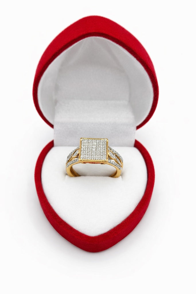 10KT SQUARE DESIGN ENGAGEMENT DIAMOND WOMAN'S RING Size 7/0.37CT