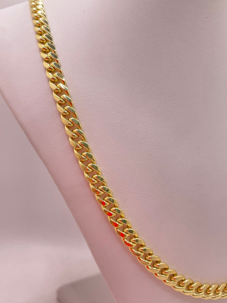 10KT SEMISOLID MIAMI CUBAN CHAIN 20INCH 7MM WHEIGHT 24.2GR