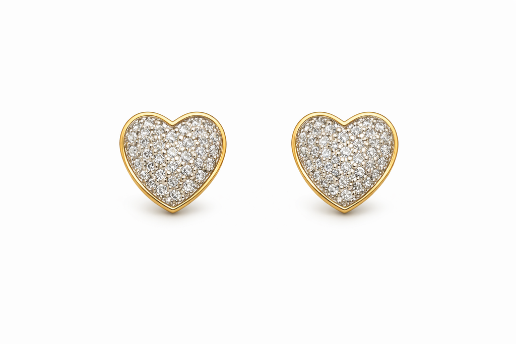 10KT HEART DIAMOND EARRINGS Size 0.30CTW