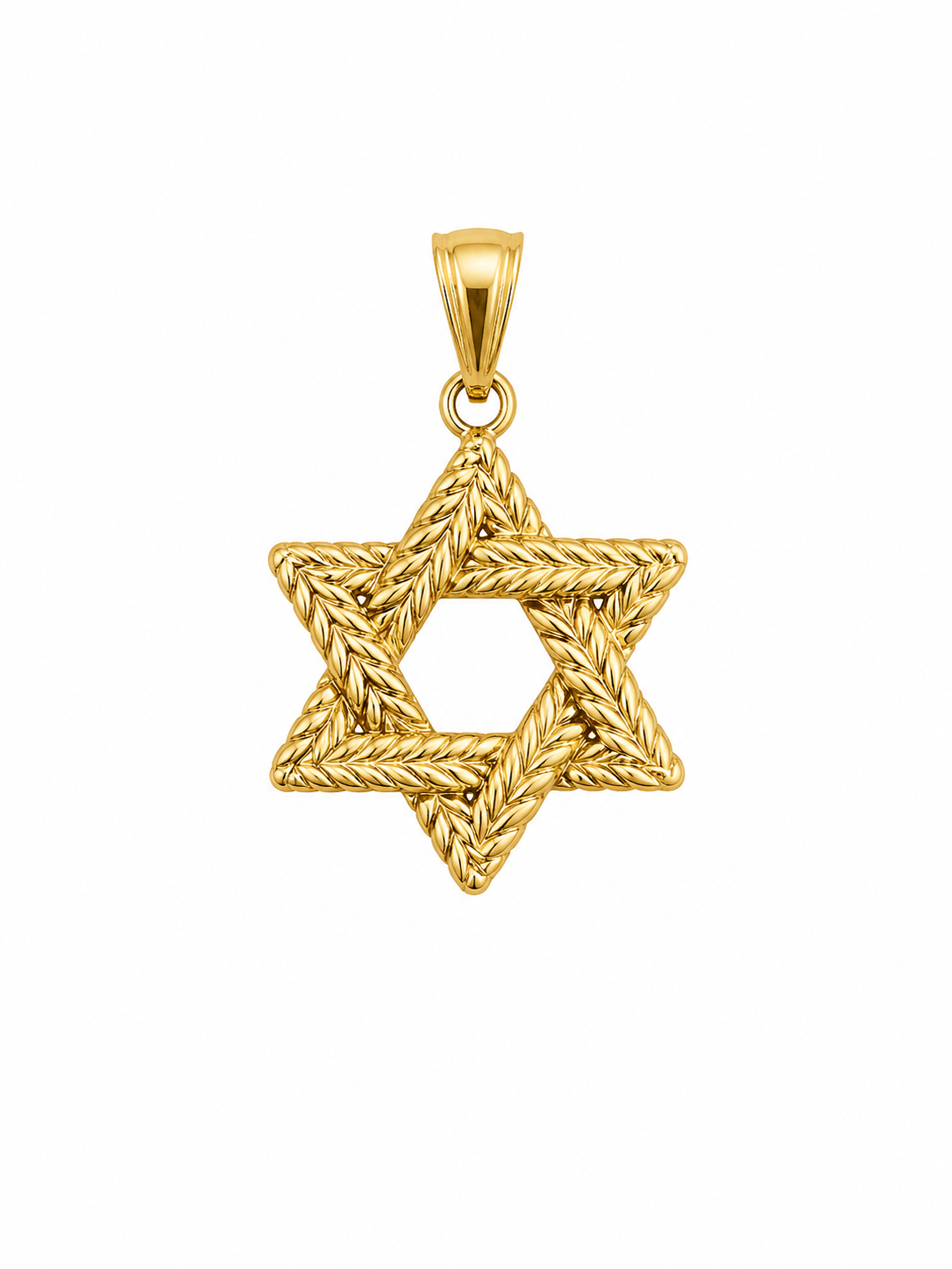 14KT LEAVES DESIGN STAR OF DAVID PENDANT Weigth 1.1GR