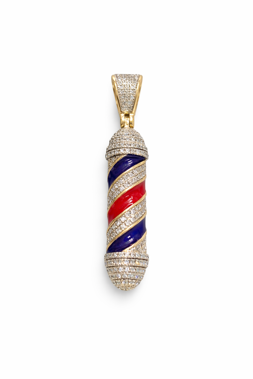 10KT NATURAL DIAMOND ID BARBER PENDANT