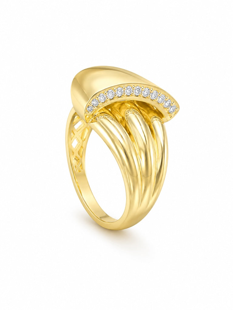 10KT MODERN RING Size 6.5-7.5