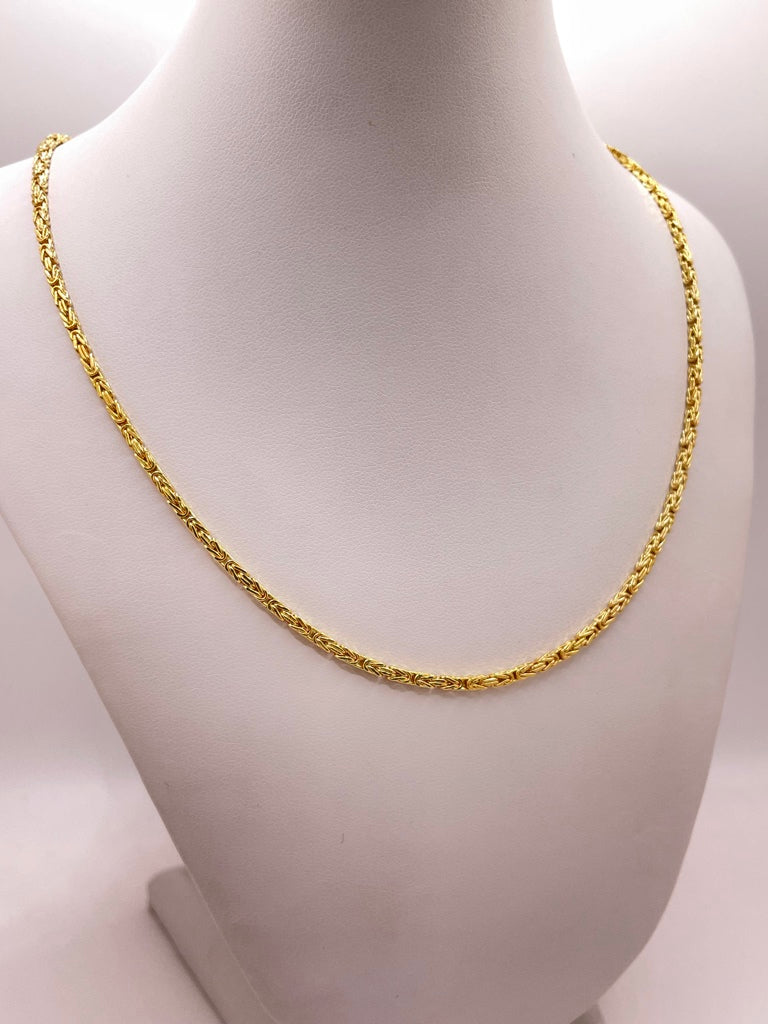 10KT SOLID BYZENTINE CHAIN Size 22INCH 3MM Weigth 21.8GR