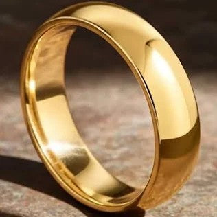 10KT SOLID PLAIN MAN'S WEDDING BAND RING Size 12 6MM Weigth 5.4GR