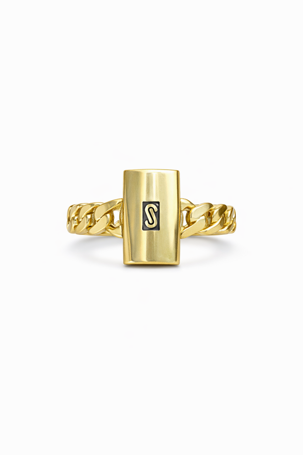 10KT PLAIN MONACO CERTIFIED WOMAN'S RING Size 7-8 Weigth 2.6GR