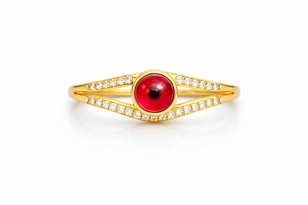 10KT ROUND EYE CENTER RING Size 7 Weigth 3.2GR