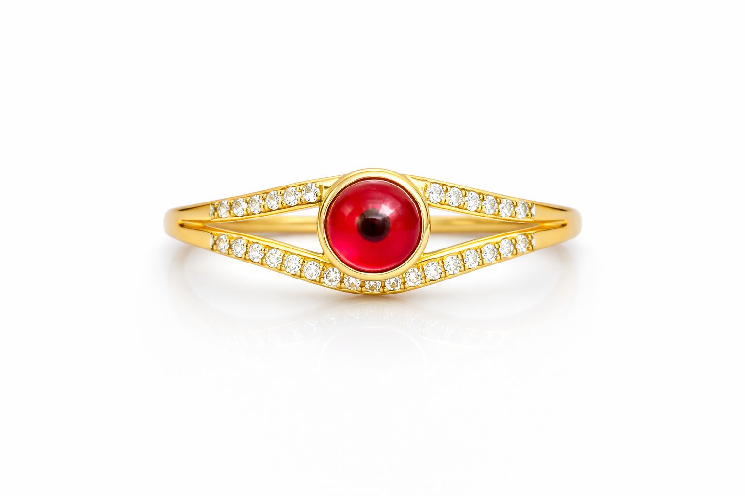 10KT ROUND EYE CENTER RING Size 7 Weigth 3.2GR