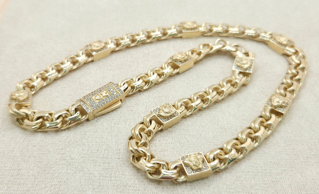 10KT MEDUSA DETAIL CHINO LINK NECKLACE Size 18INCH Weight 42GR