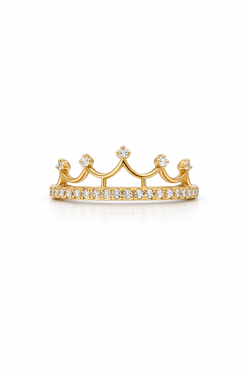 10KT CROWN CZ DETAIL RING Size 7 Weight 1.1GR
