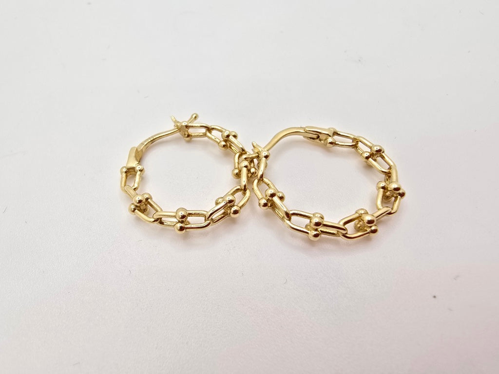 10KT PAPER CLIP STYLE HOOPS EARRINGS Weight 3GR