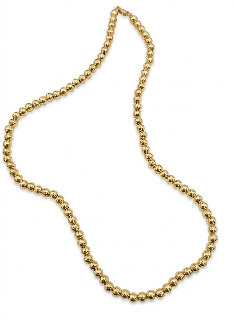 10KT BALLS NECKLACE Size 5MM 18INCH Weight 9.4GR