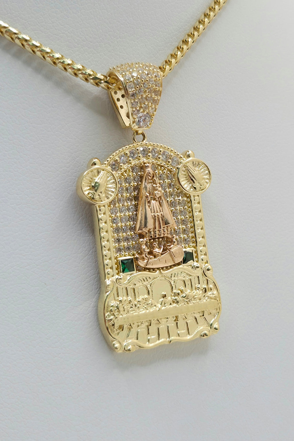 14KT CZ HOUSE STYLE CARIDAD PENDANT Weight 8.3GR