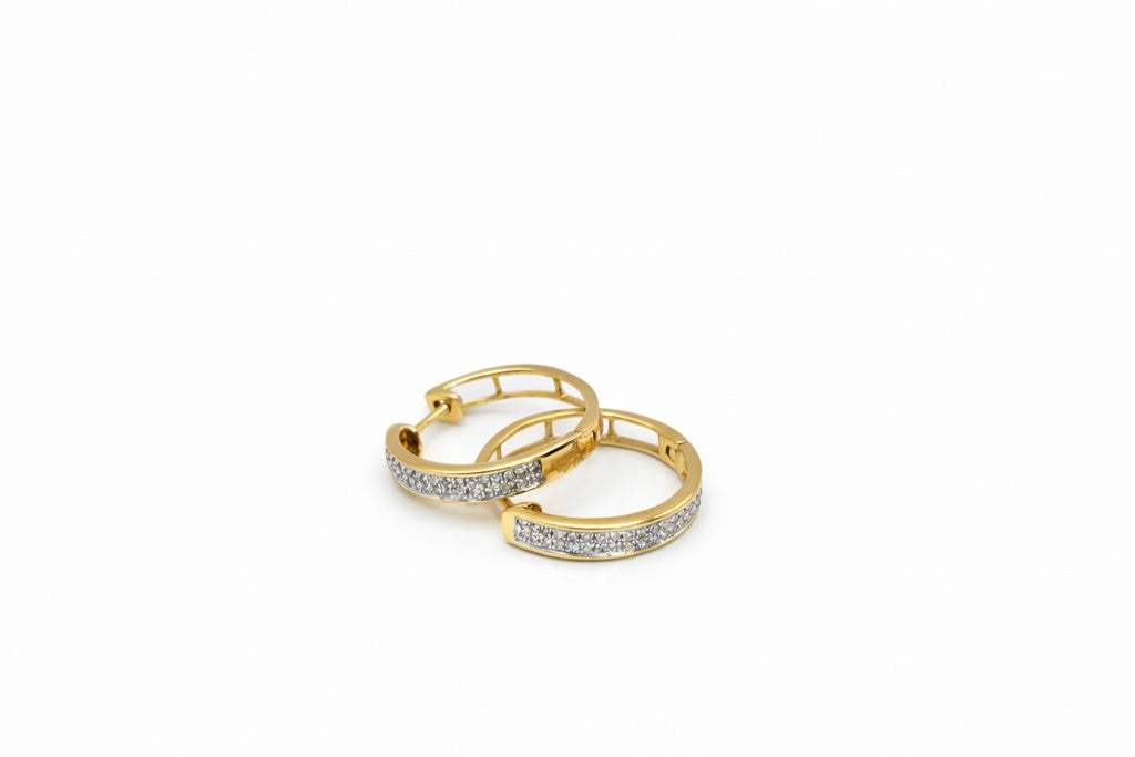 10KT DIAMOND HOOPS EARRINGS