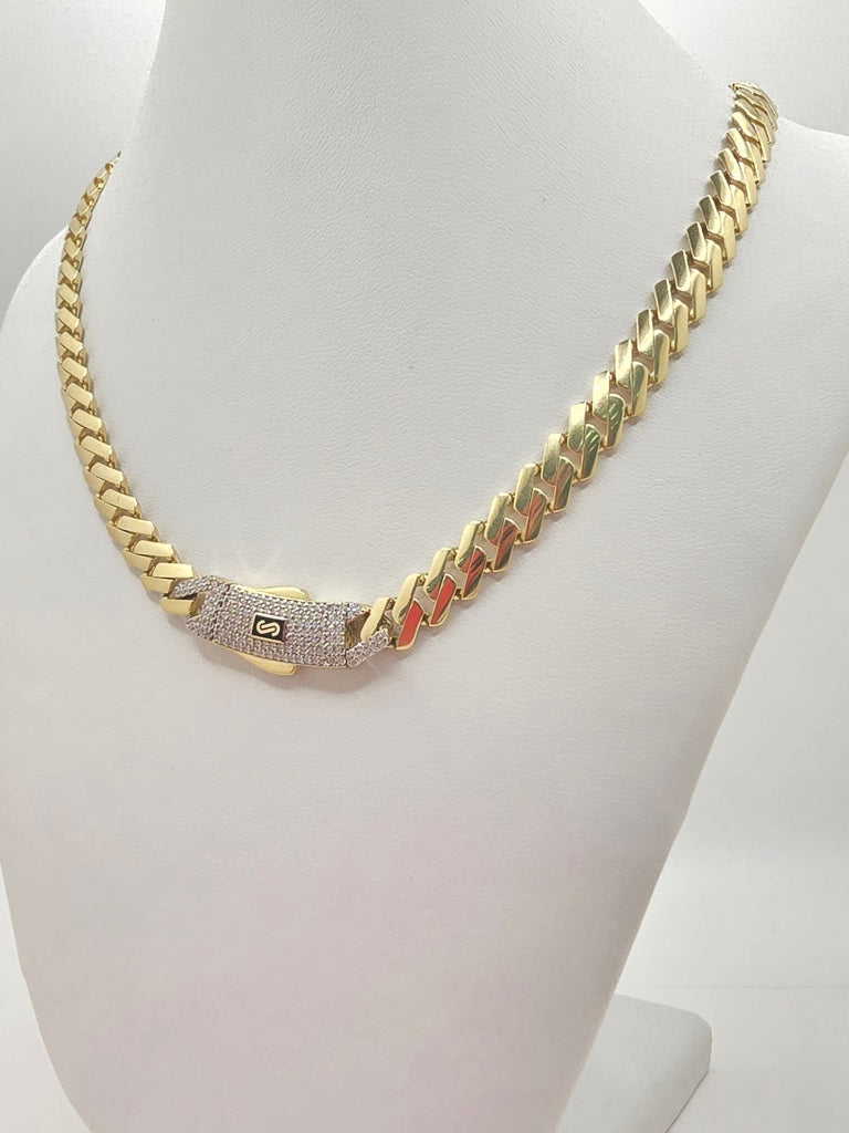 10KT EDGE CERTIFIED MONACO CHAIN CZ CLOSURE Size 24INCH 8MM Weight 24.3GR