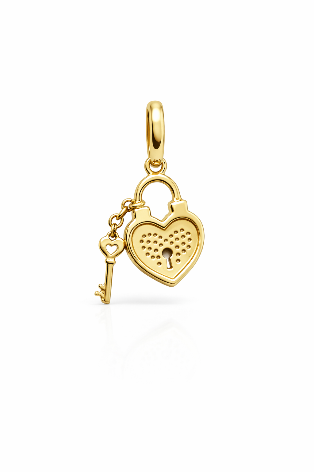 10KT HEARR AND KEY DIAMOND PENDANT Size 0.10CT Weigth 1GR