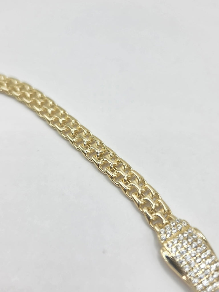 10KT MODERN DOUBLE LINK BRACELET Size 8INCH 5.5MM Weigth 7.1GR