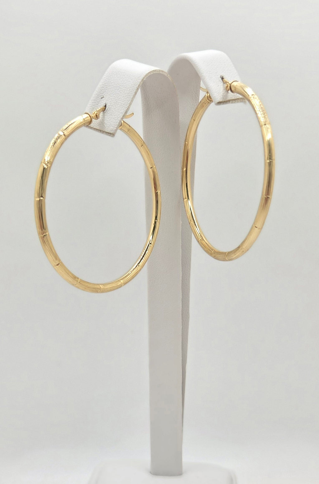 10KT FINE BAMBOO HOOPS EARRINGS Weight 3.4GR