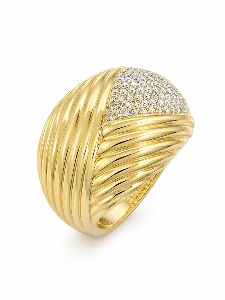 10KT PUFFY RING Size 6.5