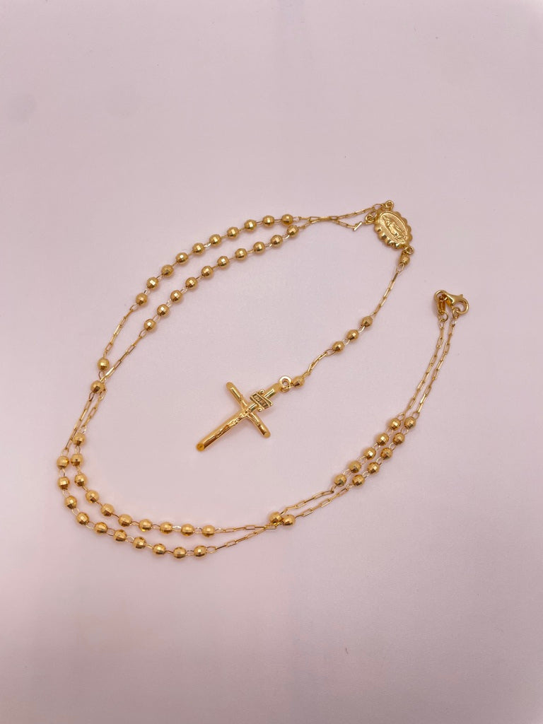 10KT GOLDEN ROSARY CHAIN Size 20 INCH 3MM Weigth 6.3GR