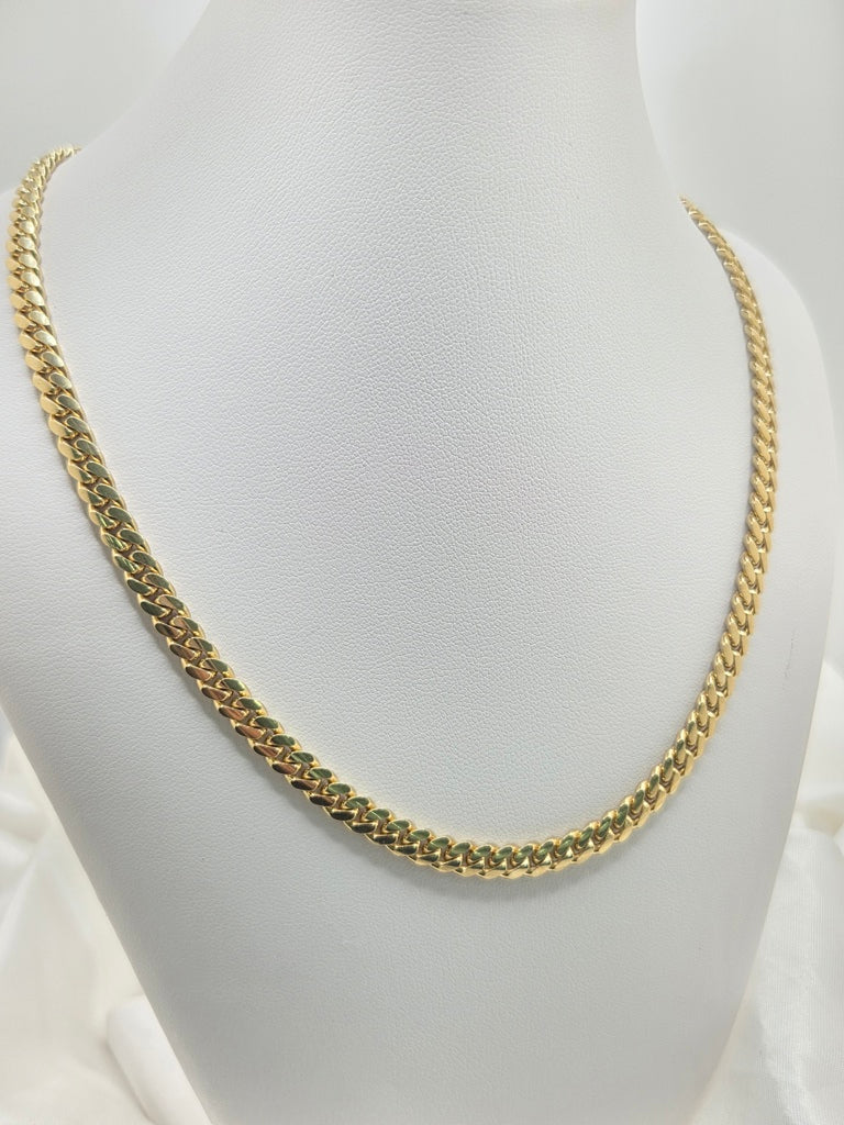 10KT SOLID MIAMI CUBAN CHAIN CZ LOCK Size 24INCH 6MM Weight 57.8GR