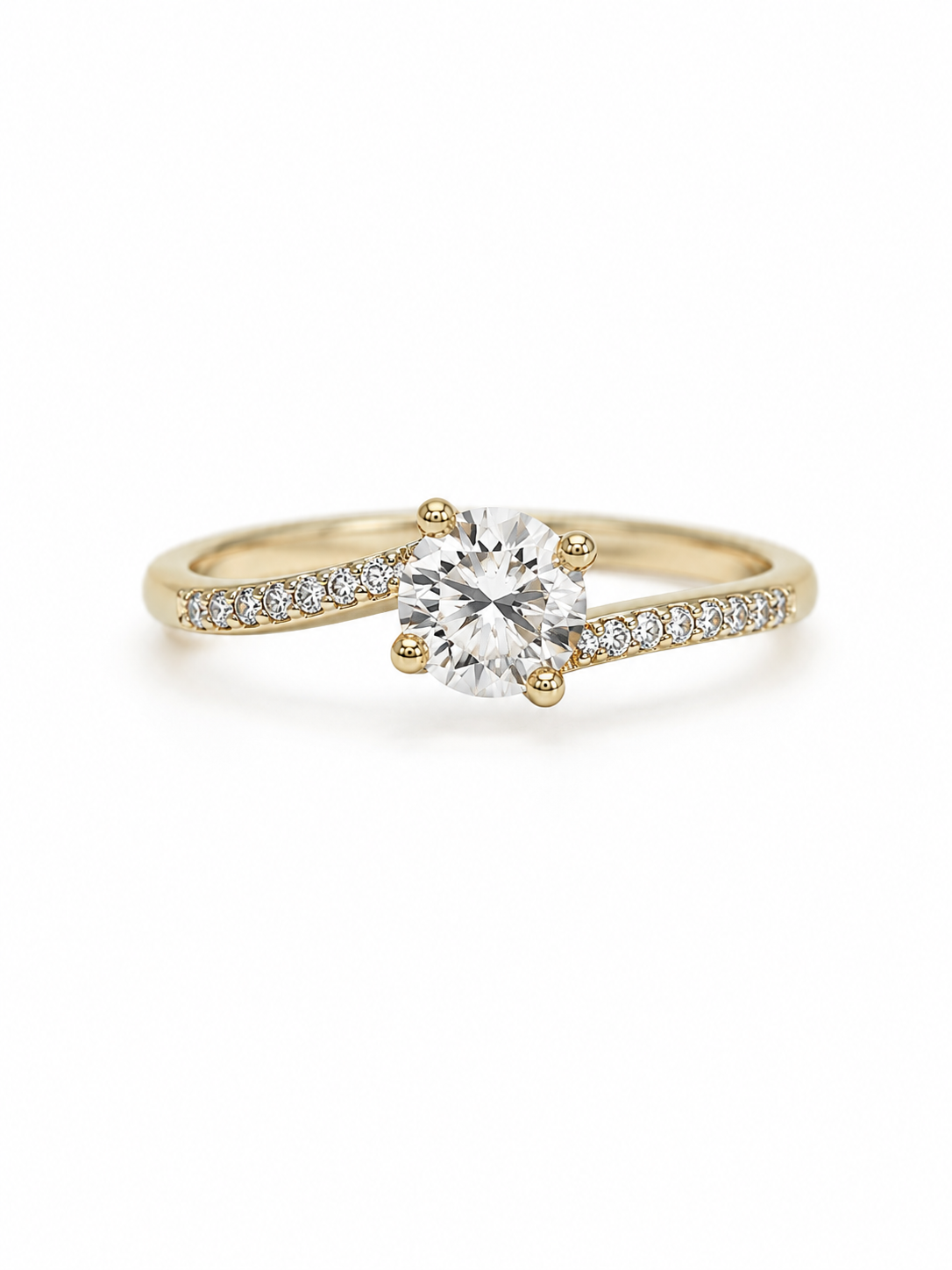 10KT DELOCATE CZ PROMISE RING Size 7 Weigth 2.1GR