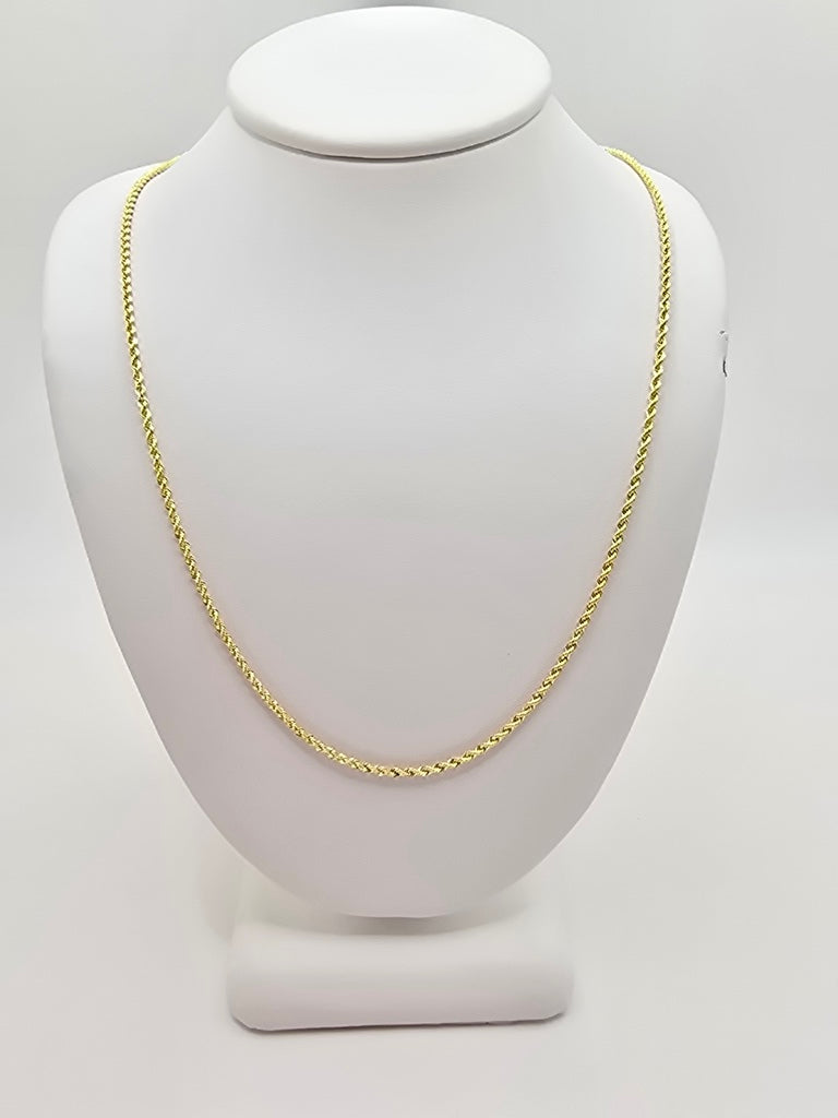 10KT SOLID ROPE CHAIN Size 20INCH 1.5MM Weight 3.2GR