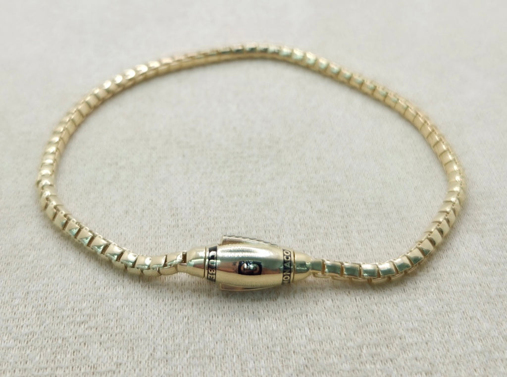 10KT CERTIFIED MONACO BOX BRACELET Size 3MM 8INCH Weight 5.7GR