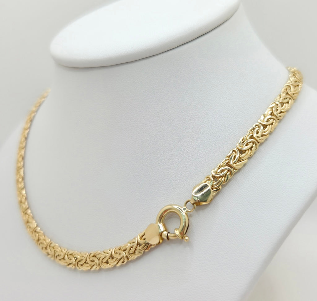 14KT BYZENTINE NECKLACE Size 6MM 20INCH Weight 14.2GR