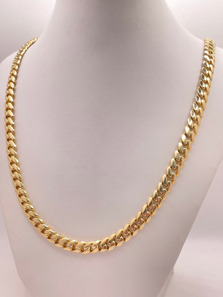 14KT SOLID MIAMI CUBAN CHAIN Size 28INCH 6MM Weight 71.2GR