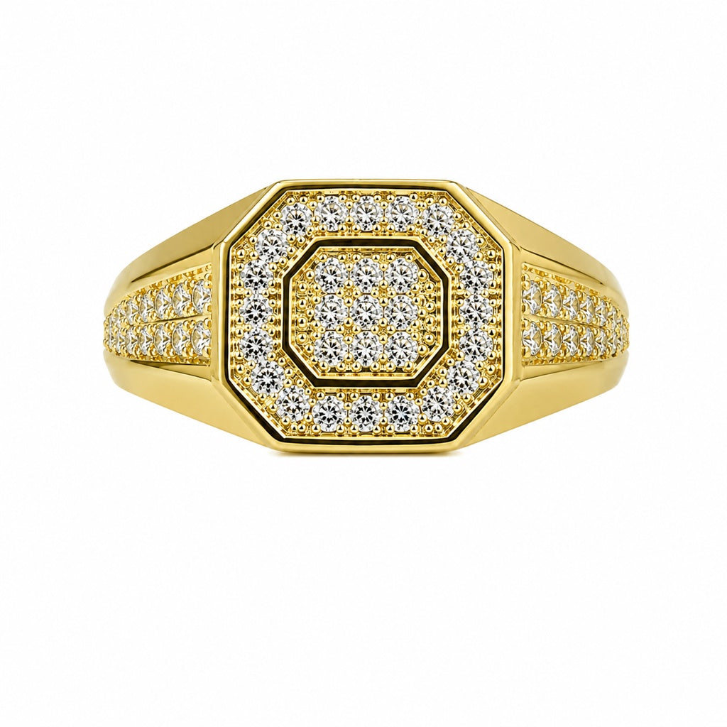 10KT SQUARE STONE RING Size 8.5 3.3GR