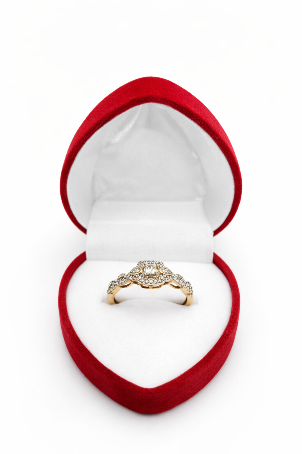 10KT  DELICATE SQUARE DIAMOND PROMISSE RING Size 7/ 0.33CT Weigth 1.8GR