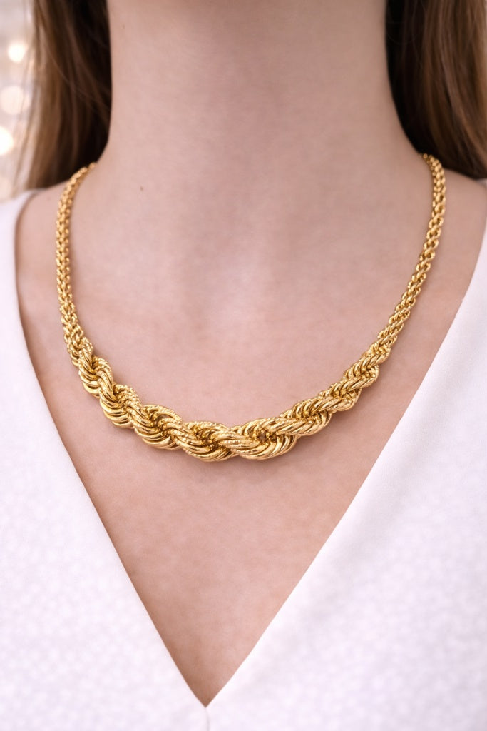 10KT GRADUATED HOLLOW ROPE CHAIN Size 7.5-13.5MM 20IN Weigth 31.60GRS