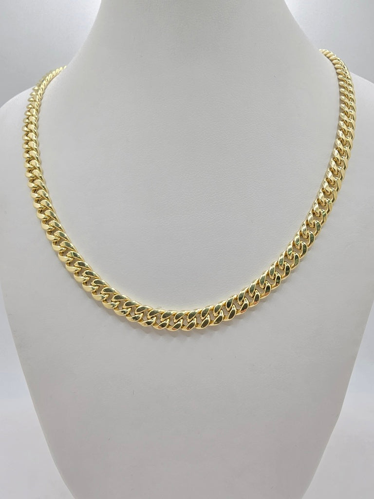 10KT SEMISOLID MIAMI CUBAN CHAIN Size 18INCH 6MM Weight 18GR