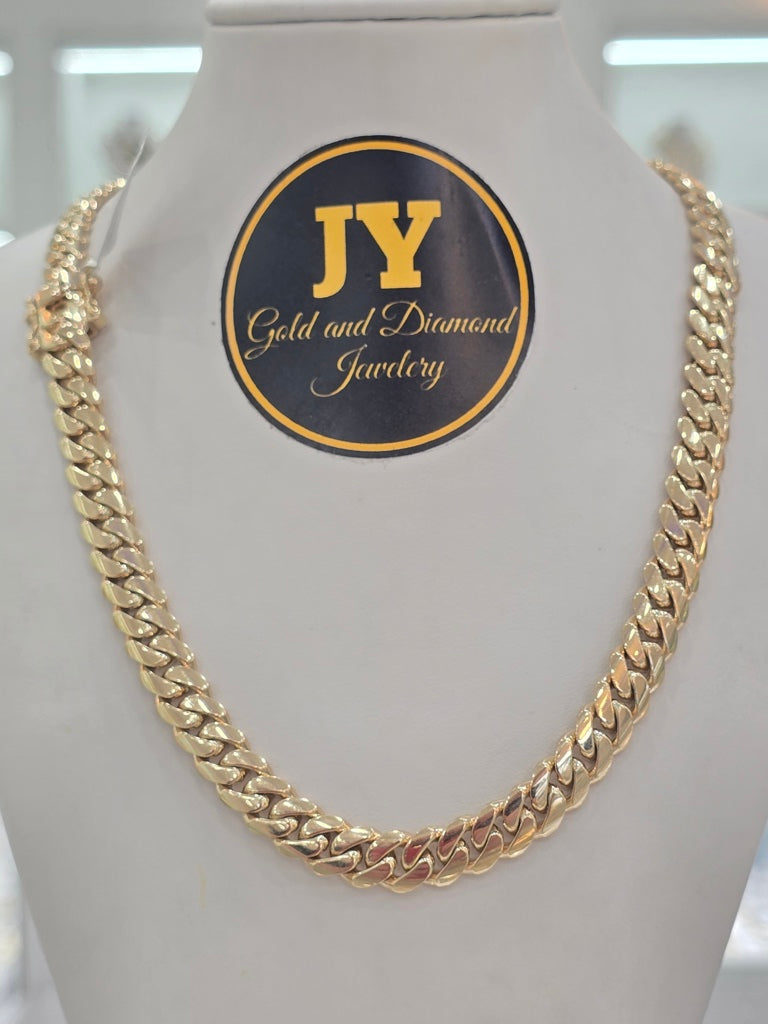 10KT SOLID MIAMI CUBAN CHAIN Size 7mm 24in Weigth 75.9grs
