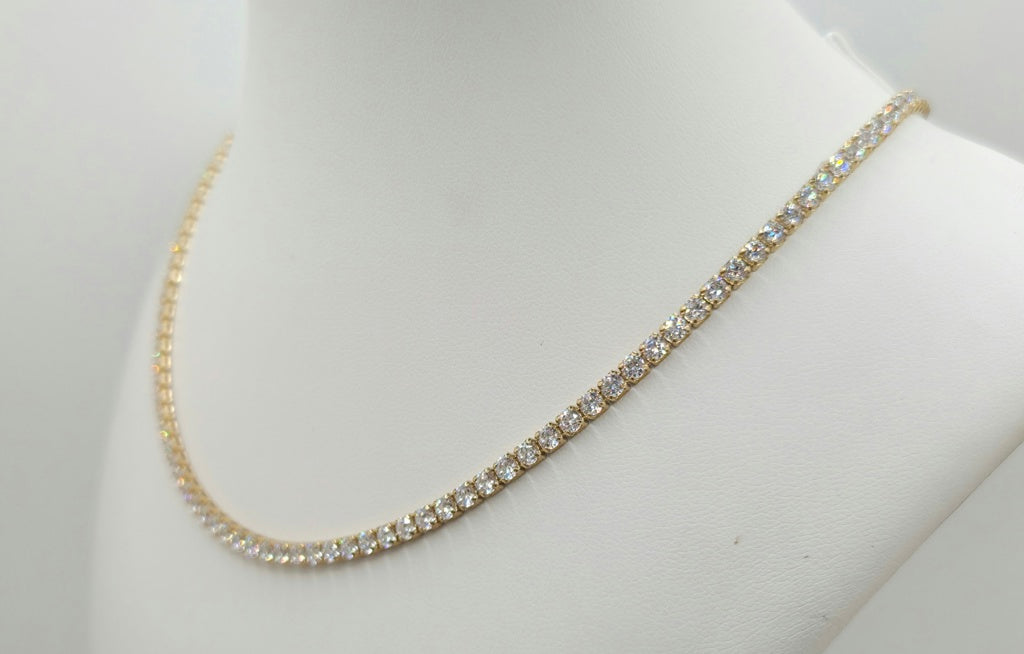 10KT TENNIS STYLE NECKLACE CZ Size 20INCH 3.5MM Weight 15.4GR