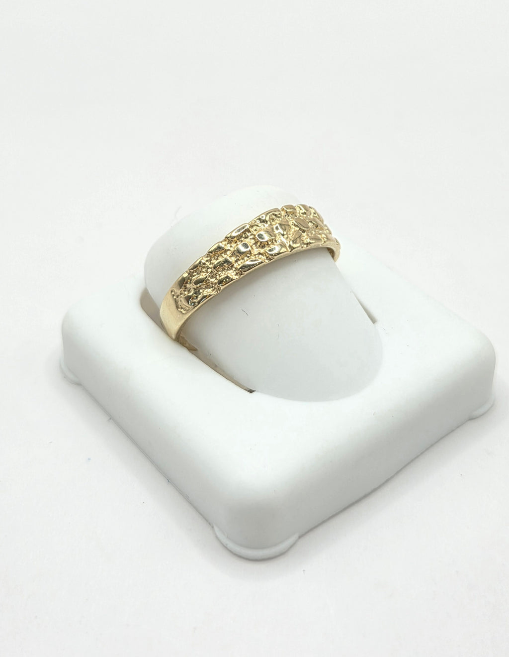 10KT NUGGETS DESIGN ENGAGEMENT MAN'S RING Size 9.5 Weigth 2.2GR
