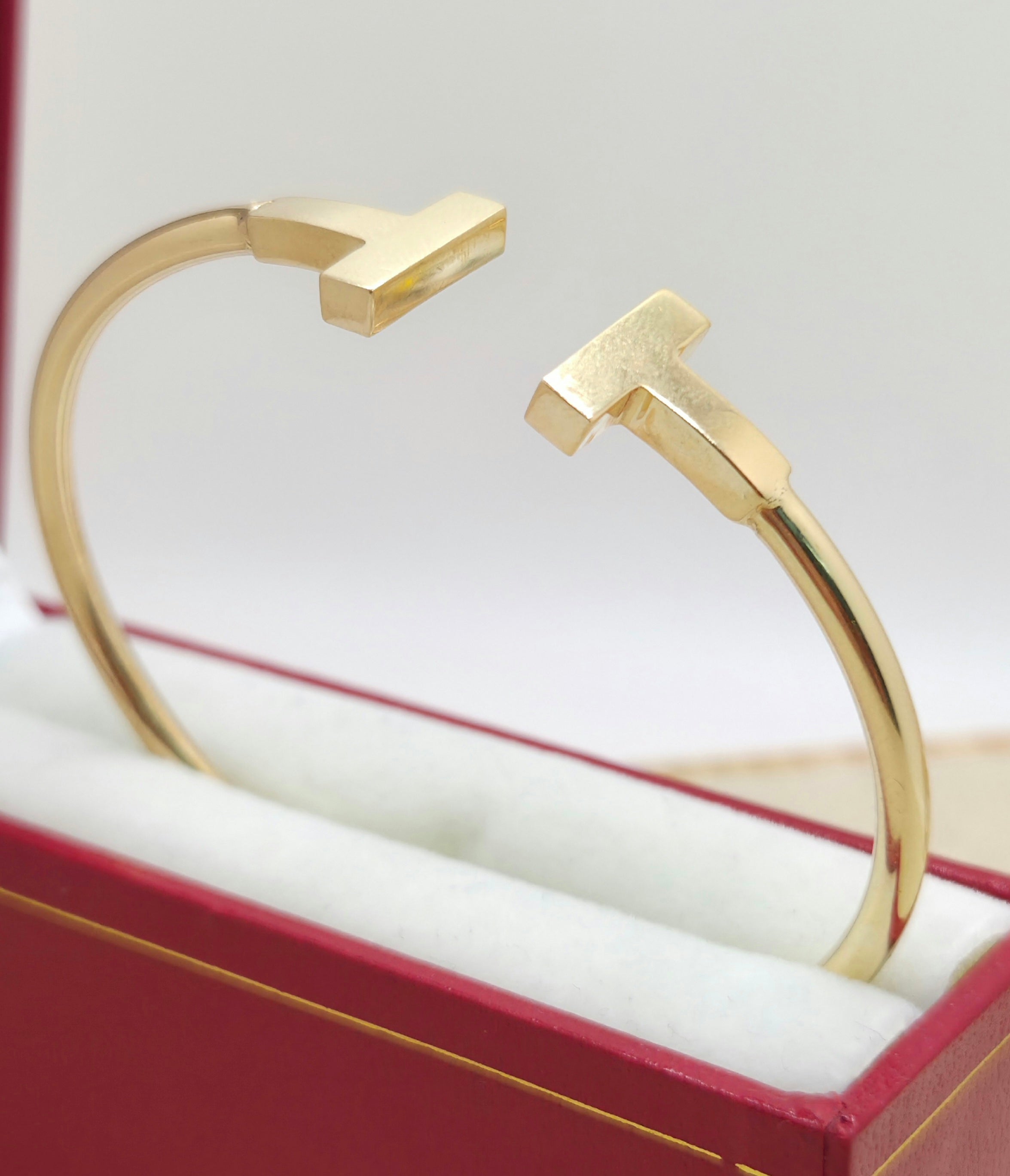 10KT YELLOW GOLD TT DESIGN BANGLE Size 18 Weight 6.9GR