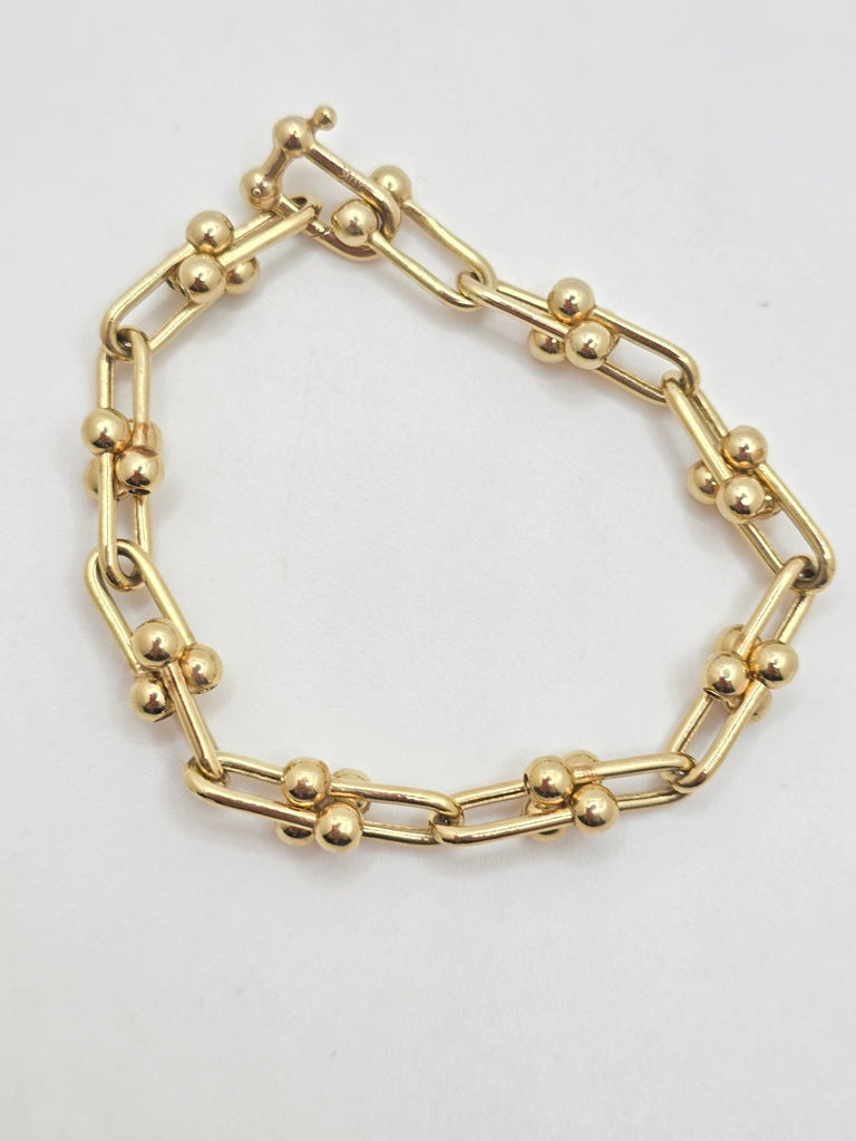 10KT PAPER CLIP BRACELET Size 7INCH 6MM Weight 9.1GR